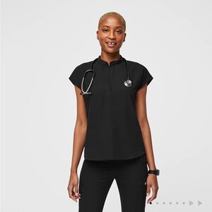 Figs Black Rafaela Scrub Top XS